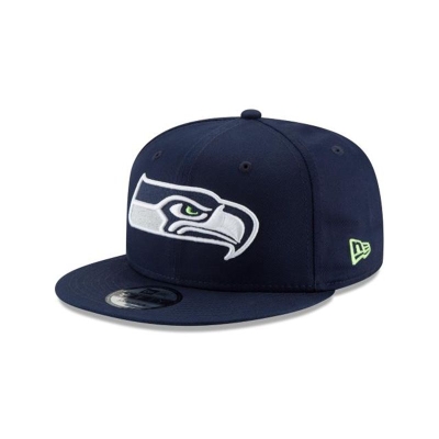 Blue Seattle Seahawks Hat - New Era NFL Basic 9FIFTY Snapback Caps USA2540671